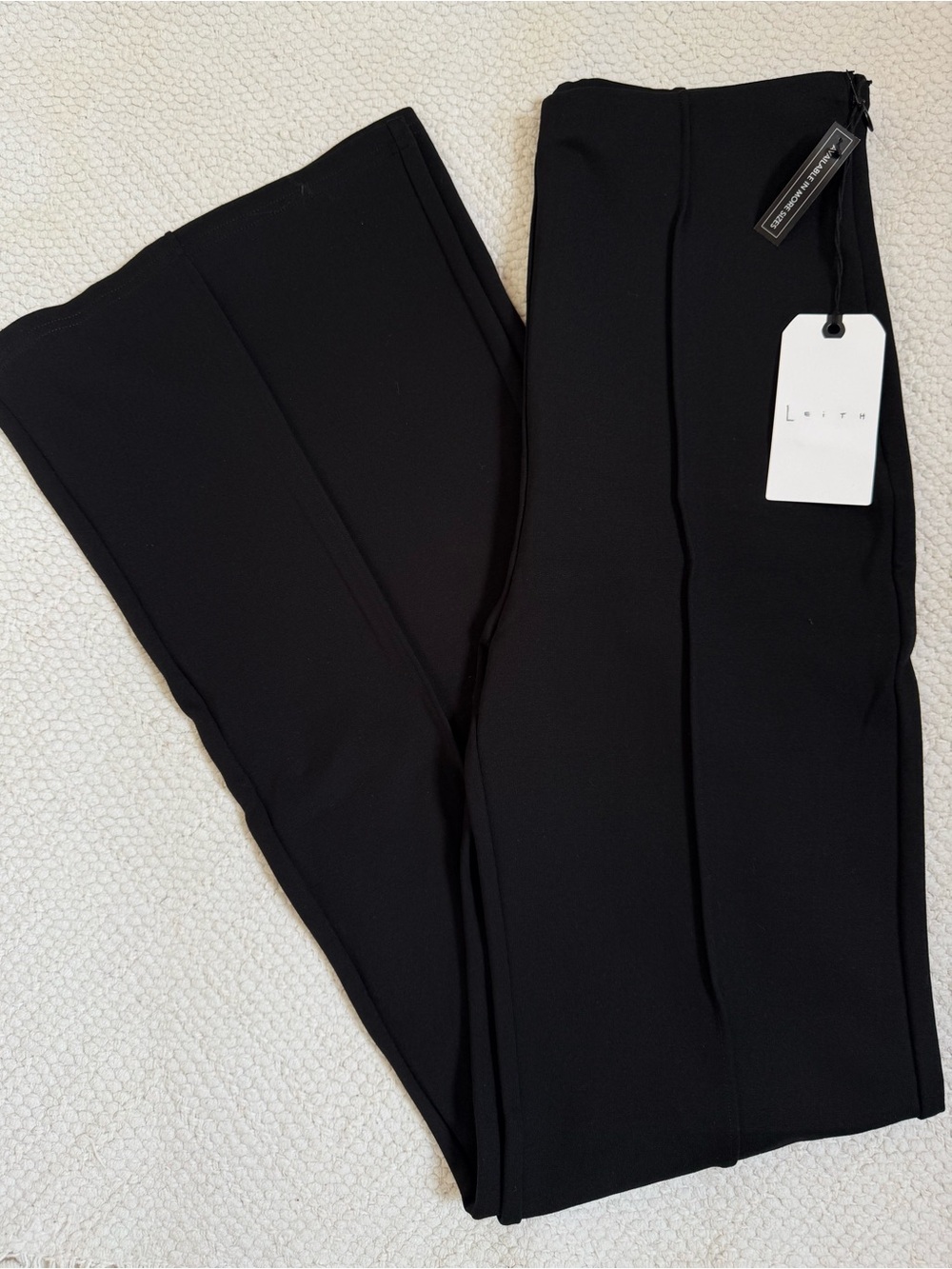 LEITH Black High-Rise Flare Pants